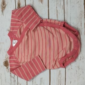 Hanna Andersson Pink Striped Kimono Bodysuit Size 70 6-12M